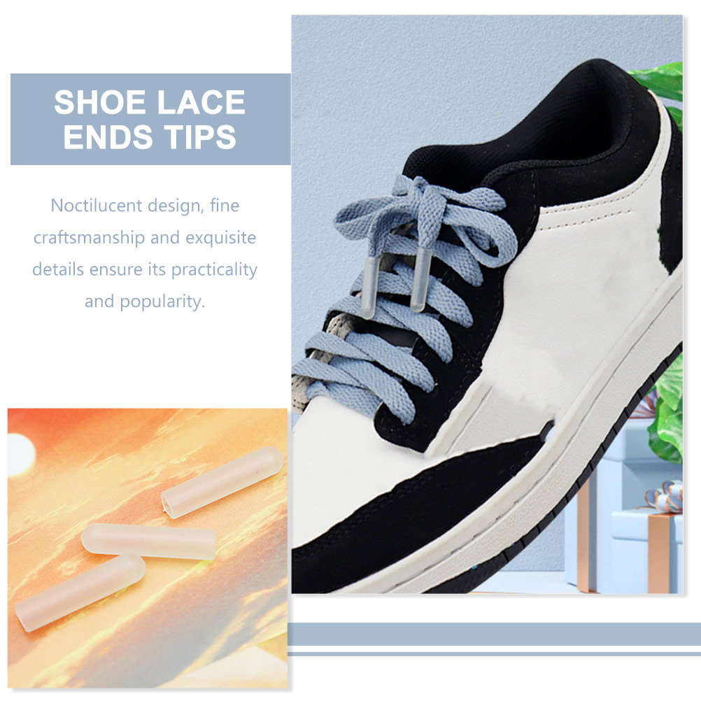 NUOLUX 8Pcs Noctilucent Shoelace Tips Noctilucent Shoelace Aglets Plastic  Shoe Lace End Tips